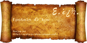 Epstein Ákos névjegykártya